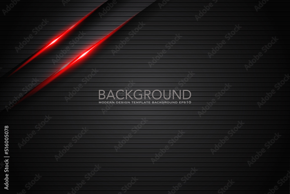 Poster abstract metallic red black frame layout modern tech design template background , black and red back