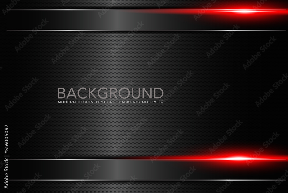 Poster abstract metallic red black frame layout modern tech design template background , black and red back