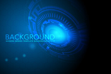 Vector illustration white gear wheel on circuit board, Hi-tech digital technology and engineering, digital telecoms technology concept, Abstract futuristic- technology on blue color background