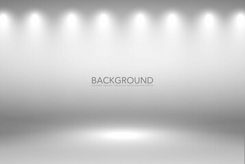 Product Showscase Spotlight Background - White Clear Photographer Studio in Round Cylindrical Platform - Light Scene for Modern Clean Minimalist Design, Wide-screen in High Resolution