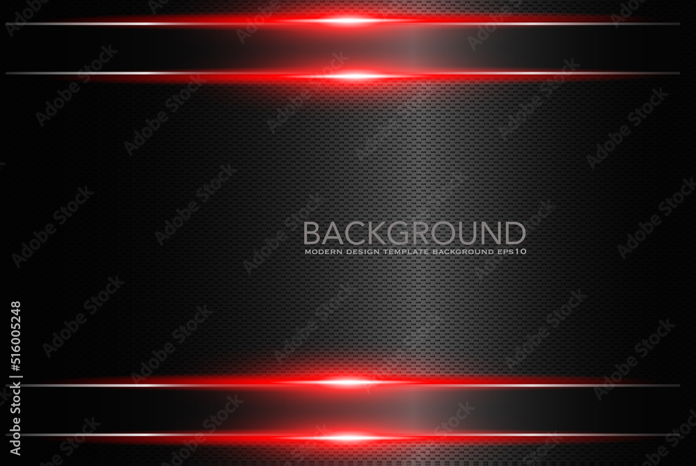 Poster abstract metallic red black frame layout modern tech design template background , black and red back