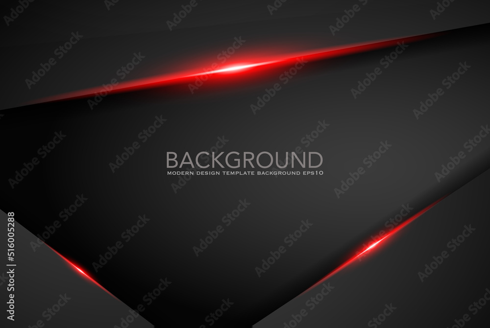 Poster abstract metallic red black frame layout modern tech design template background , black and red back