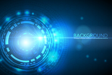 Vector illustration white gear wheel on circuit board, Hi-tech digital technology and engineering, digital telecoms technology concept, Abstract futuristic- technology on blue color background