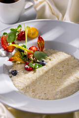 Oatmeal with berries and fruits