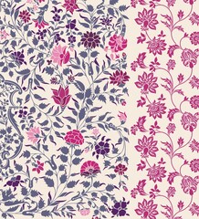 wedding card design, traditional paisley floral pattern , royal India	