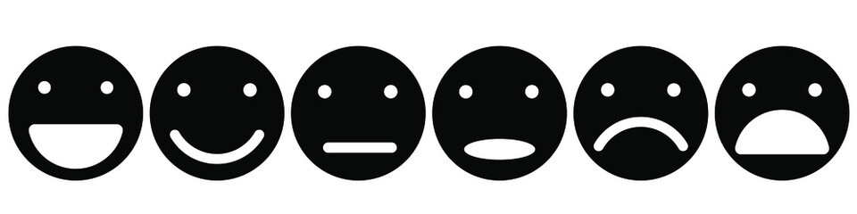 Fototapeta premium emoticons from happy to sad