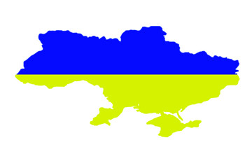 ukraine map with flag