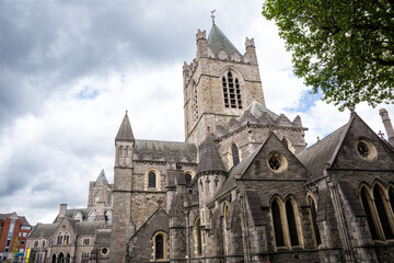 Fototapeta na wymiar Christ Church Cathedral in the center of Dublin, Ireland.