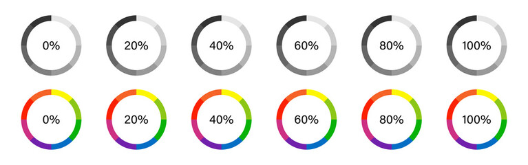 Circle progress bar. Vector isolated illustration. Round loading indicator on white background.