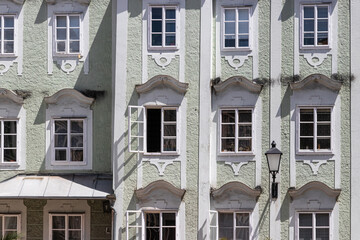 house facade in the streets of Linz in Austria
