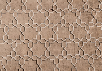 background, sgraffito, geometric,  repetition, star, arabic, brown, lime, sand