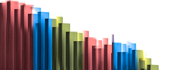 Graph with three colors. Business. Statistics. Red. Blue. Yellow. Crisis. Recession. Decline