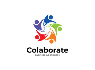 Illustration vector graphic of modern collaborative web technology. perfect for technology, communication, corporate, digital, and media.