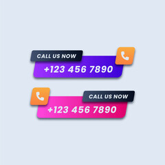 Colorful call us now button banner