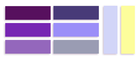 Medium tones color palette with gradient for web, illustration, art