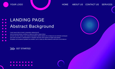 Landing page template design that is suitable for the main page of the company website. UI design. Vector illustration.