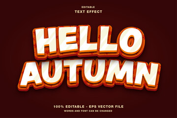 Hello Autumn 3D Editable Text Effect