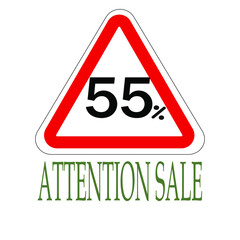 Sign indicating percentage discount, attention saleапм