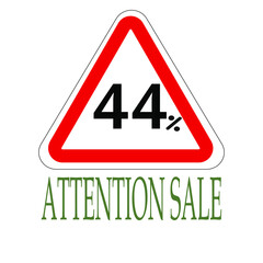 Sign indicating percentage discount, attention saleапм