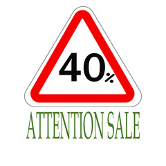 Sign indicating percentage discount, attention saleапм