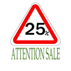 Sign indicating percentage discount, attention saleапм