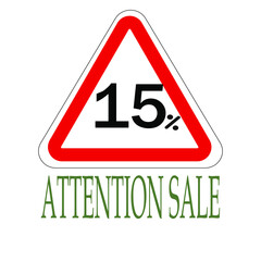 Sign indicating percentage discount, attention saleапм