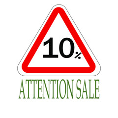 Sign indicating percentage discount, attention saleапм