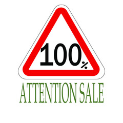 Sign indicating percentage discount, attention saleапм
