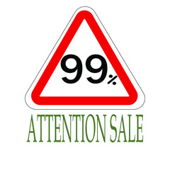 Sign indicating percentage discount, attention saleапм