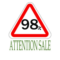 Sign indicating percentage discount, attention saleапм