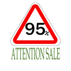 Sign indicating percentage discount, attention saleапм