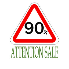 Sign indicating percentage discount, attention saleапм