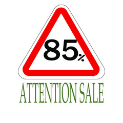 Sign indicating percentage discount, attention saleапм