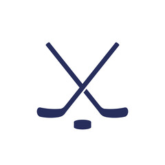 Ice hockey icon with sticks
