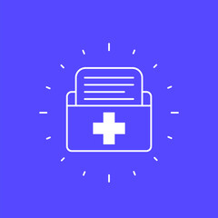 medical history, patient files vector icon