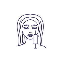 mesotherapy line icon, facial injection