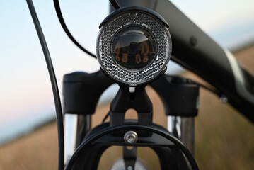 bicycle front lamp and fork
