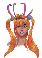 Portrait of a smile rabbit girl