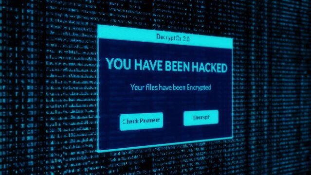 YOU HAVE BEEN HACKED Notification and check payment for decrypt system files concept with binary code background