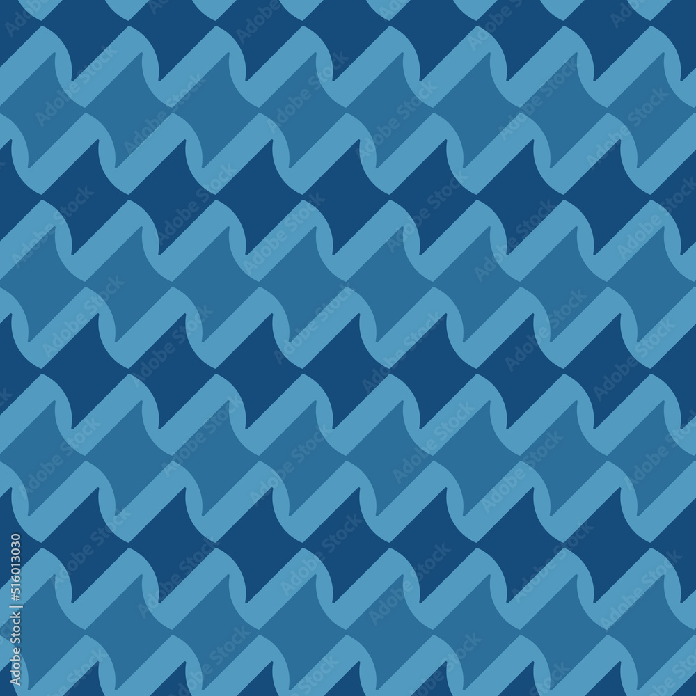 Poster blue waves. a pattern of simple shapes is a minimal design for interior surface prints. the design i