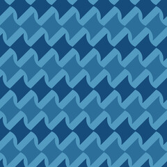 Blue waves. A pattern of simple shapes is a minimal design for interior surface prints. The design is stylish for pillows, wallpapers, decor.