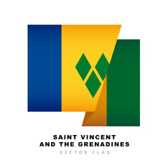 Colorful logo of the german flag. Flag of Saint Vincent and the Grenadines. Vector illustration isolated on white background.