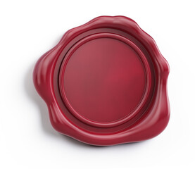 Wax Seal stamp isolated on white. Wax seal concept. 3d rendering