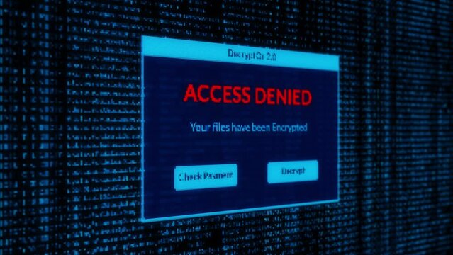access denied and check payment  for decrypt system files concept with binary code background