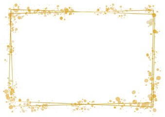光を散りばめたラグジュアリーなメタリックフレーム　ゴールド　長方形