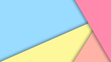 Abstract banner template pastel stripes on blue background.