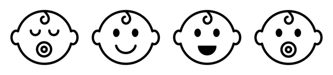 Baby icon. Baby face set icon. Baby head icon, vector illustration