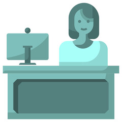 Simple receptionist flat icon