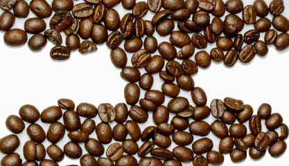 coffee beans isolated on white