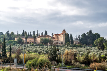 Fototapeta na wymiar Trappist Monastery in Latrun. Location in Israel, 15 km west of Jerusalem.